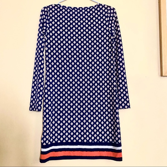 Michael Kors Navy, White, Orange Geometric Dress 💙🤍🧡 - Picture 5 of 7